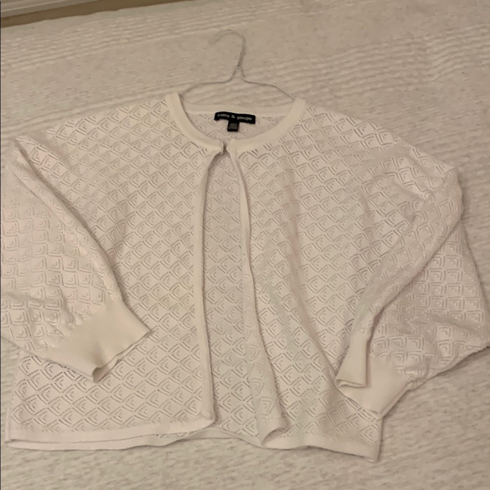 White Open-Front Cardigan